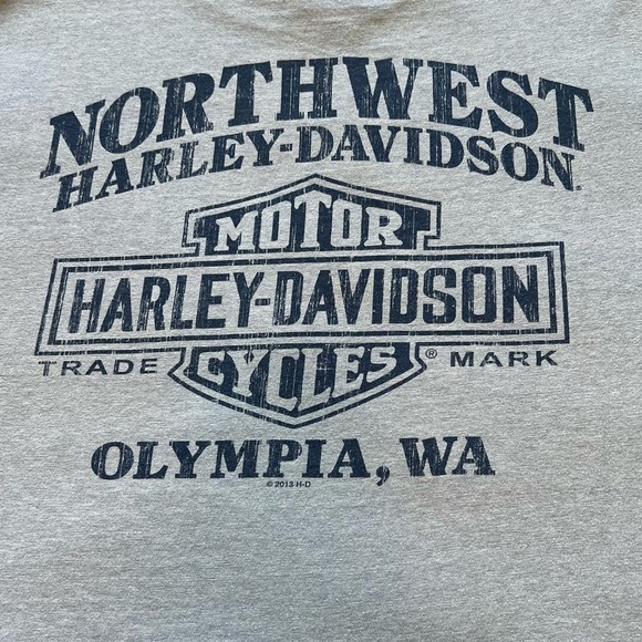 Harley-Davidson Light Blue Wings Northwest Olympia Washington T-Shirt Size L - Picture 7 of 13